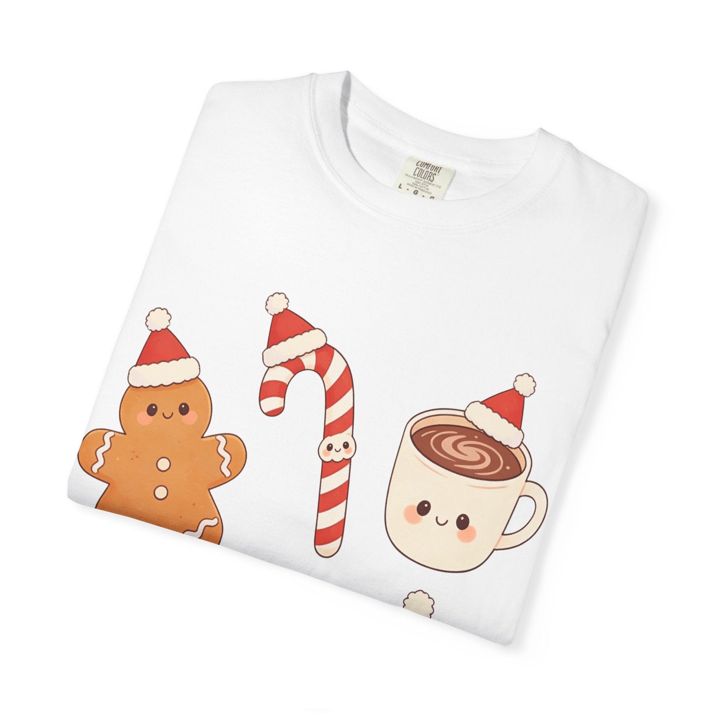 Kawaii Christmas Treats: Festive Dessert Characters, Cute Holiday IllustrationT-Shirt – Custom T-Shirt by PixelCraft360, unique decoration for events and special gifts