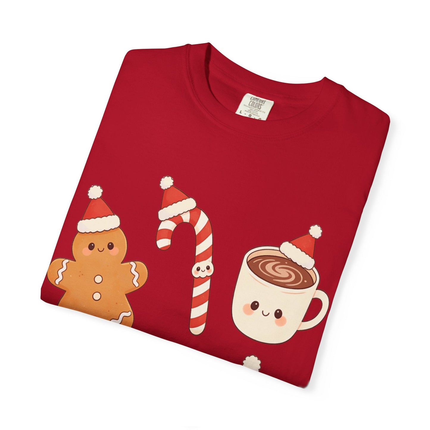 Kawaii Christmas Treats: Festive Dessert Characters, Cute Holiday IllustrationT-Shirt – Custom T-Shirt by PixelCraft360, unique decoration for events and special gifts