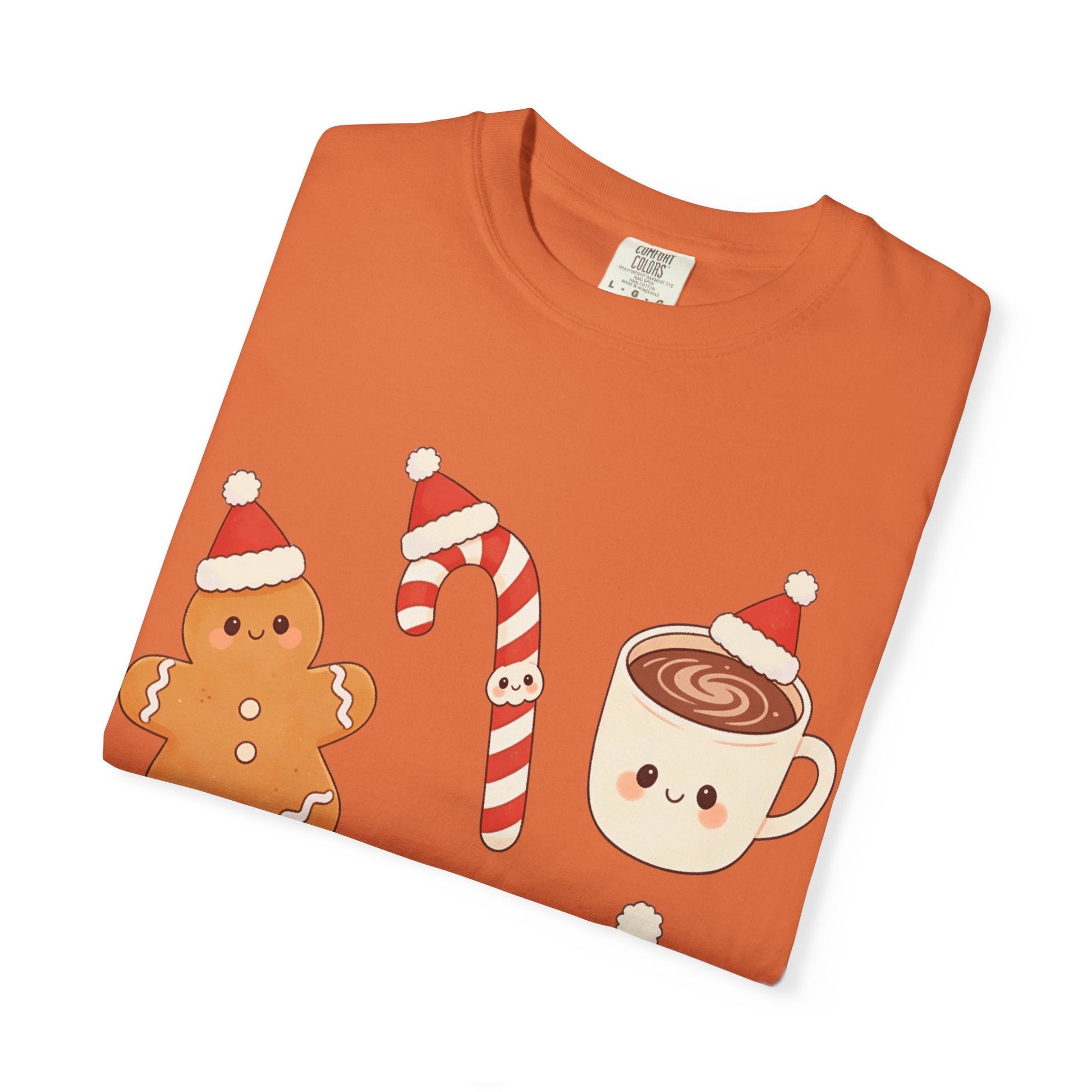 Kawaii Christmas Treats: Festive Dessert Characters, Cute Holiday IllustrationT-Shirt – Custom T-Shirt by PixelCraft360, unique decoration for events and special gifts