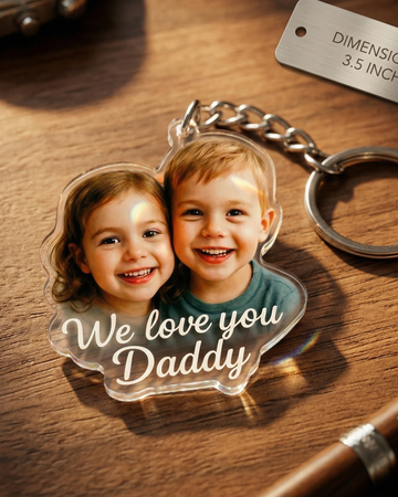 Custom photo keychain 3.5 inch double-sided acrylic - view 1