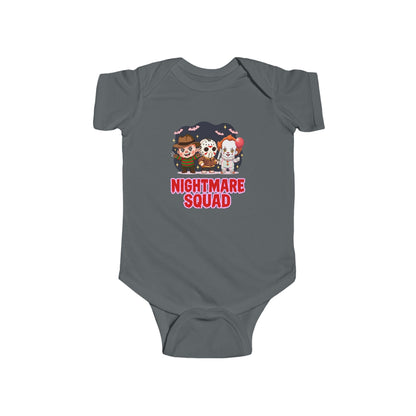 Nightmare Squad Baby Bodysuit | Infant Halloween Outfit, Funny Horror Baby Clothing, Creepy Cotton Onesie, Baby Shower Gift – Custom Kids clothes by PixelCraft360, unique decoration for events and special gifts