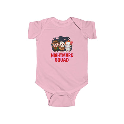 Nightmare Squad Baby Bodysuit | Infant Halloween Outfit, Funny Horror Baby Clothing, Creepy Cotton Onesie, Baby Shower Gift – Custom Kids clothes by PixelCraft360, unique decoration for events and special gifts