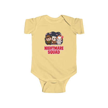 Nightmare Squad Baby Bodysuit | Infant Halloween Outfit, Funny Horror Baby Clothing, Creepy Cotton Onesie, Baby Shower Gift – Custom Kids clothes by PixelCraft360, unique decoration for events and special gifts