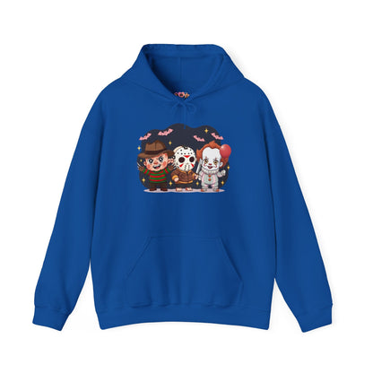 Nightmare Squad Halloween Hoodie | Unisex Heavy Blend™ Sweatshirt | Cozy Cotton - Poly Fleece Front & Back Print – Custom Hoodie by PixelCraft360, unique decoration for events and special gifts