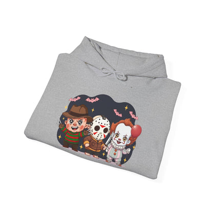 Nightmare Squad Halloween Hoodie | Unisex Heavy Blend™ Sweatshirt | Cozy Cotton - Poly Fleece Front & Back Print – Custom Hoodie by PixelCraft360, unique decoration for events and special gifts