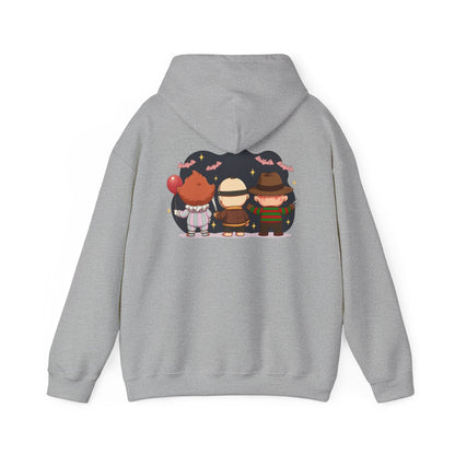 Nightmare Squad Halloween Hoodie | Unisex Heavy Blend™ Sweatshirt | Cozy Cotton - Poly Fleece Front & Back Print – Custom Hoodie by PixelCraft360, unique decoration for events and special gifts