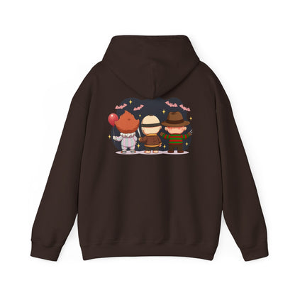 Nightmare Squad Halloween Hoodie | Unisex Heavy Blend™ Sweatshirt | Cozy Cotton - Poly Fleece Front & Back Print – Custom Hoodie by PixelCraft360, unique decoration for events and special gifts