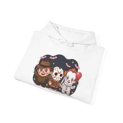 Nightmare Squad Halloween Hoodie | Unisex Heavy Blend™ Sweatshirt | Cozy Cotton - Poly Fleece Front & Back Print – Custom Hoodie by PixelCraft360, unique decoration for events and special gifts