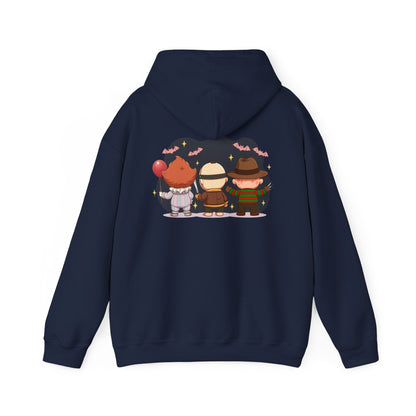 Nightmare Squad Halloween Hoodie | Unisex Heavy Blend™ Sweatshirt | Cozy Cotton - Poly Fleece Front & Back Print – Custom Hoodie by PixelCraft360, unique decoration for events and special gifts