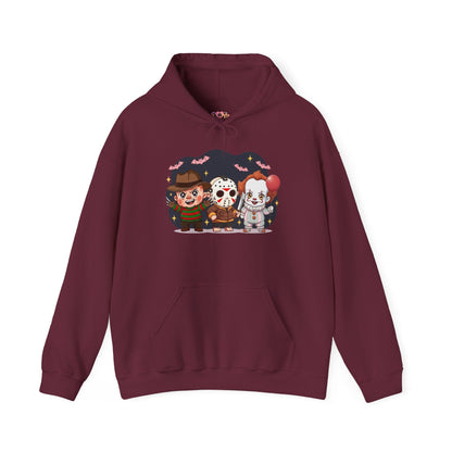 Nightmare Squad Halloween Hoodie | Unisex Heavy Blend™ Sweatshirt | Cozy Cotton - Poly Fleece Front & Back Print – Custom Hoodie by PixelCraft360, unique decoration for events and special gifts
