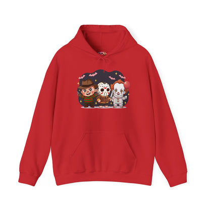 Nightmare Squad Halloween Hoodie | Unisex Heavy Blend™ Sweatshirt | Cozy Cotton - Poly Fleece Front & Back Print – Custom Hoodie by PixelCraft360, unique decoration for events and special gifts