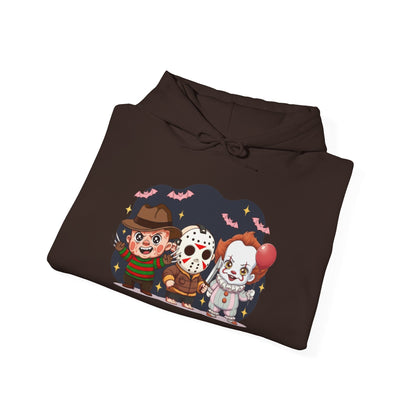 Nightmare Squad Halloween Hoodie | Unisex Heavy Blend™ Sweatshirt | Cozy Cotton - Poly Fleece Front & Back Print – Custom Hoodie by PixelCraft360, unique decoration for events and special gifts