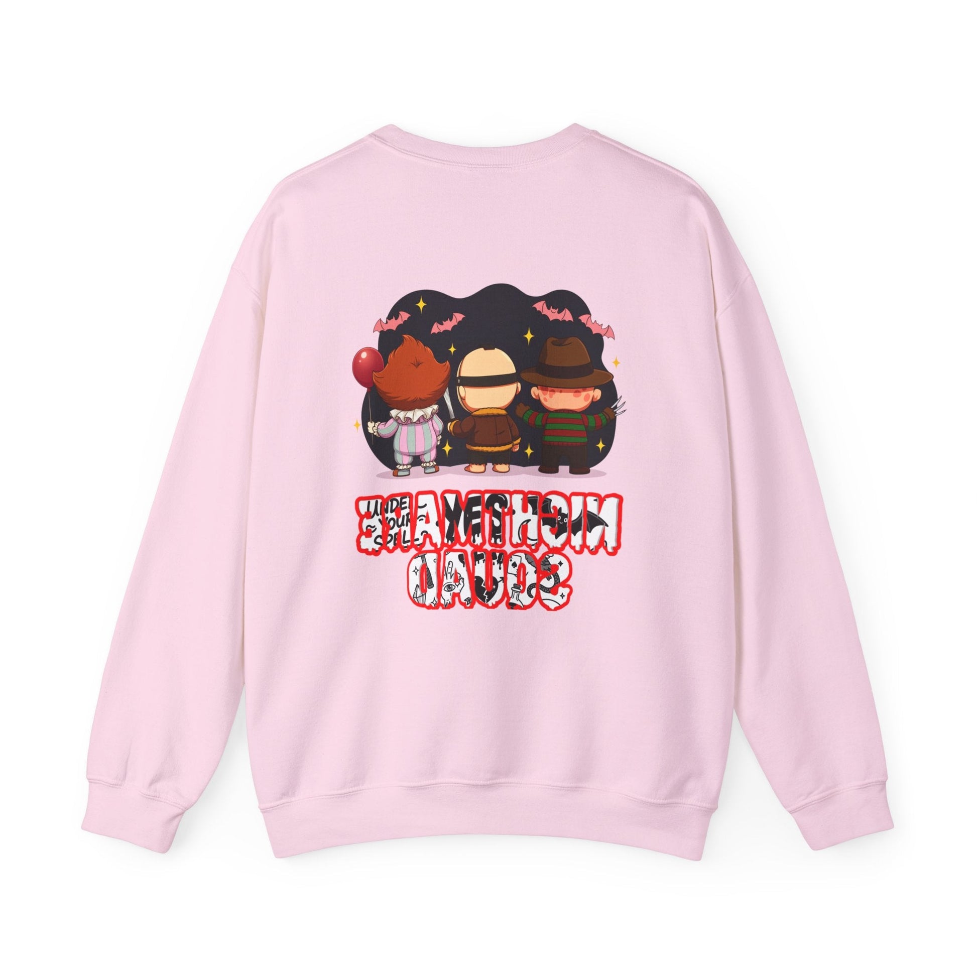 Nightmare Squad Halloween Sweatshirt | Funny Horror Characters Crewneck, Cozy Unisex Scary Movie Sweater Gift – Custom Sweatshirt by PixelCraft360, unique decoration for events and special gifts
