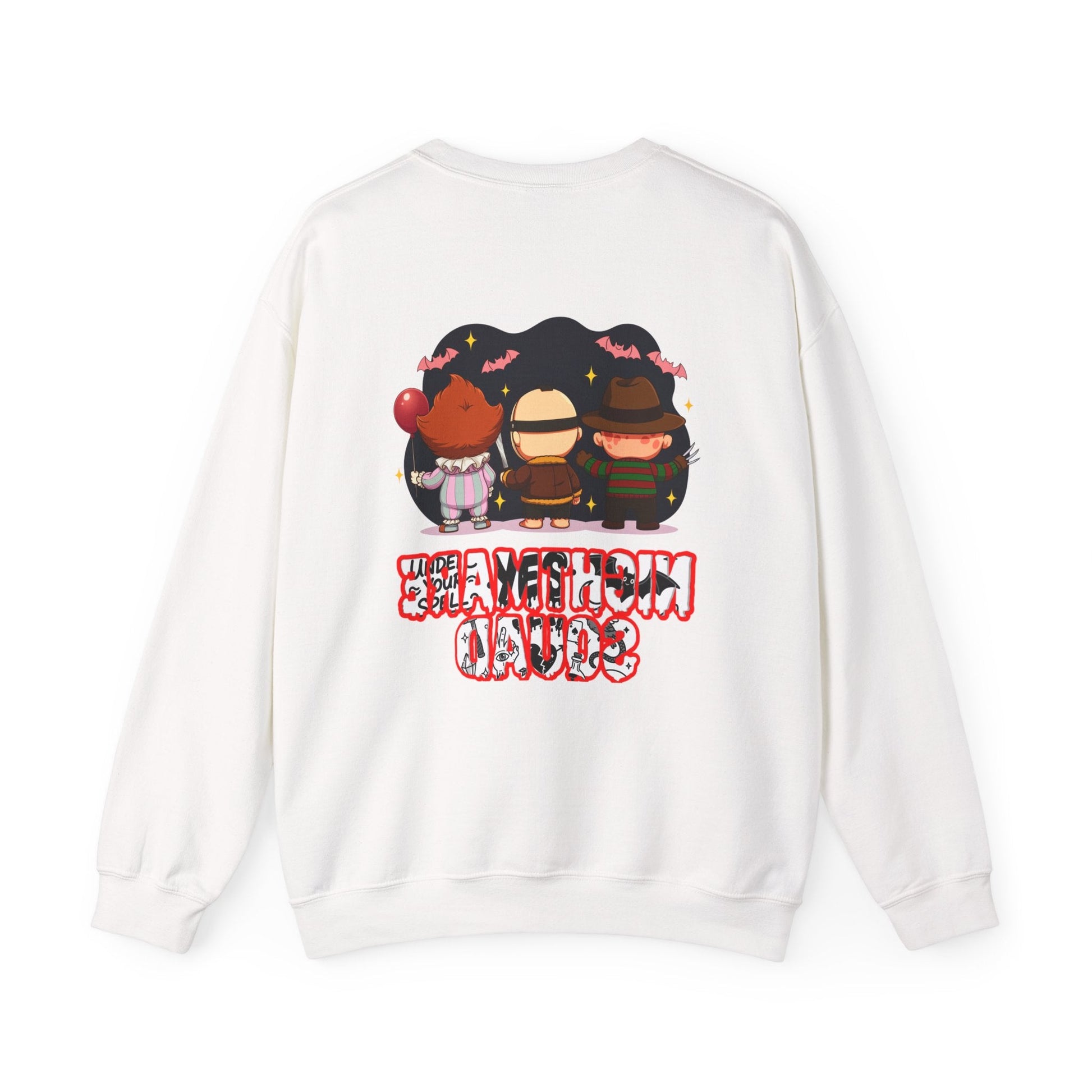 Nightmare Squad Halloween Sweatshirt | Funny Horror Characters Crewneck, Cozy Unisex Scary Movie Sweater Gift – Custom Sweatshirt by PixelCraft360, unique decoration for events and special gifts