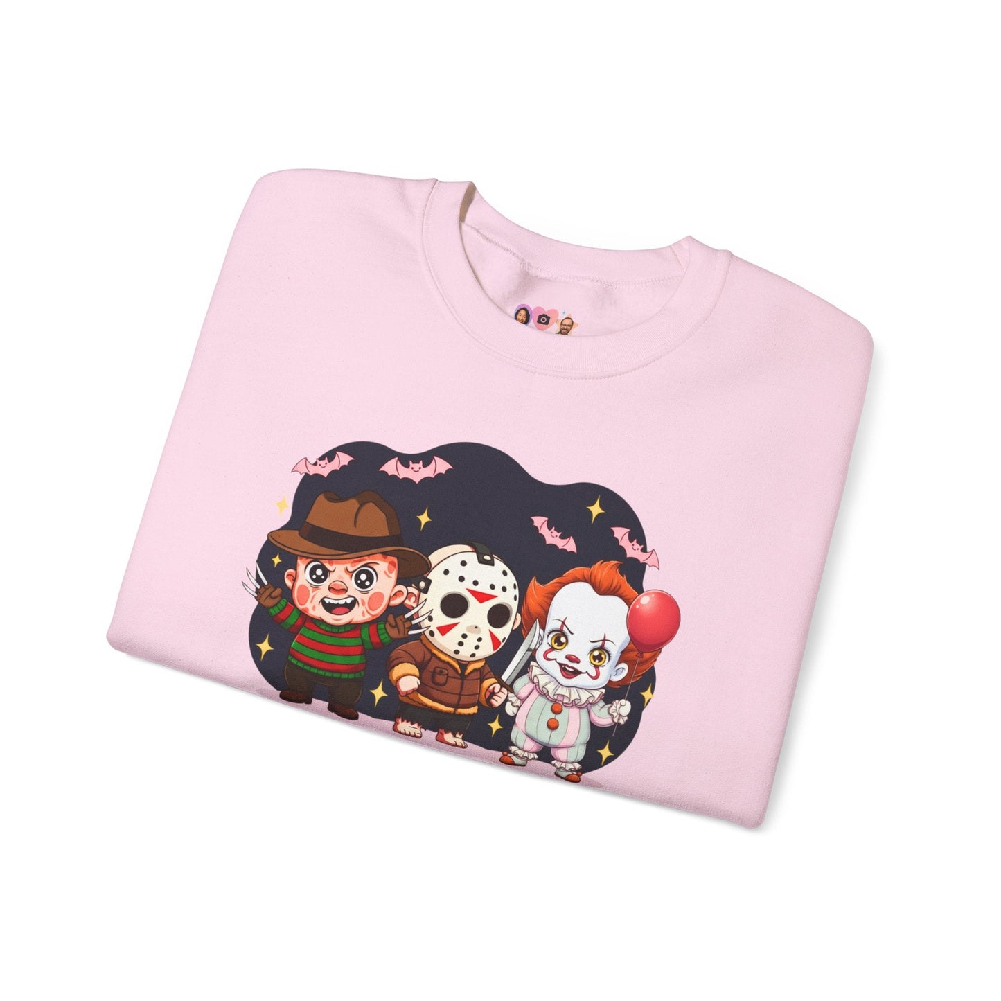 Nightmare Squad Halloween Sweatshirt | Funny Horror Characters Crewneck, Cozy Unisex Scary Movie Sweater Gift – Custom Sweatshirt by PixelCraft360, unique decoration for events and special gifts