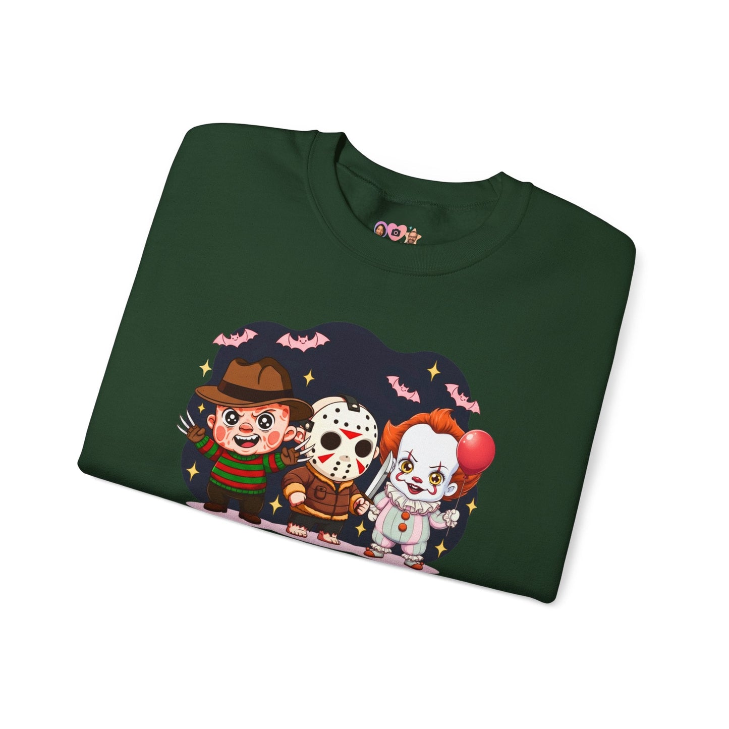 Nightmare Squad Halloween Sweatshirt | Funny Horror Characters Crewneck, Cozy Unisex Scary Movie Sweater Gift – Custom Sweatshirt by PixelCraft360, unique decoration for events and special gifts