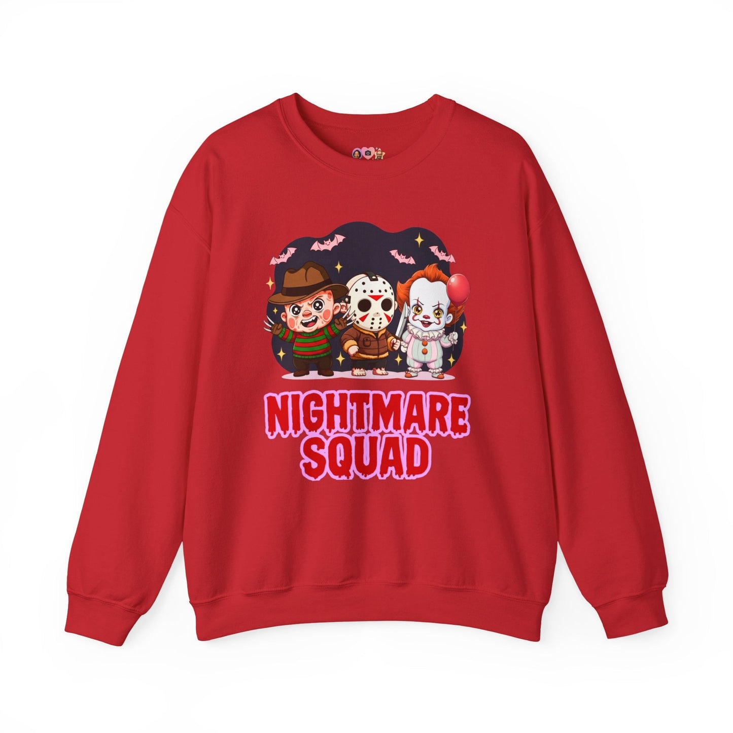 Nightmare Squad Halloween Sweatshirt | Funny Horror Characters Crewneck, Cozy Unisex Scary Movie Sweater Gift – Custom Sweatshirt by PixelCraft360, unique decoration for events and special gifts