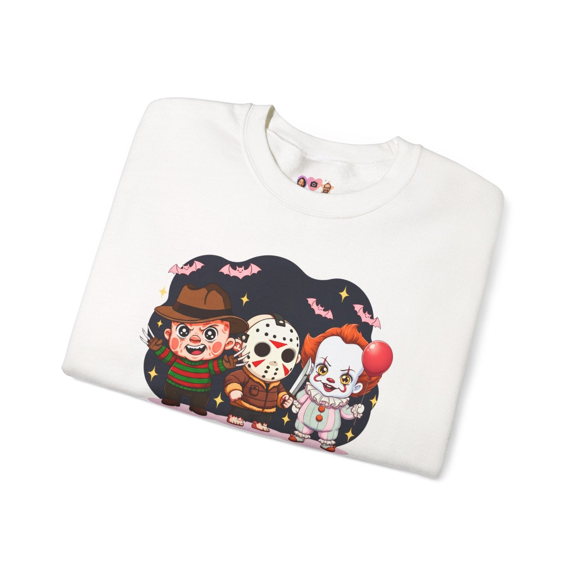 Nightmare Squad Halloween Sweatshirt | Funny Horror Characters Crewneck, Cozy Unisex Scary Movie Sweater Gift – Custom Sweatshirt by PixelCraft360, unique decoration for events and special gifts