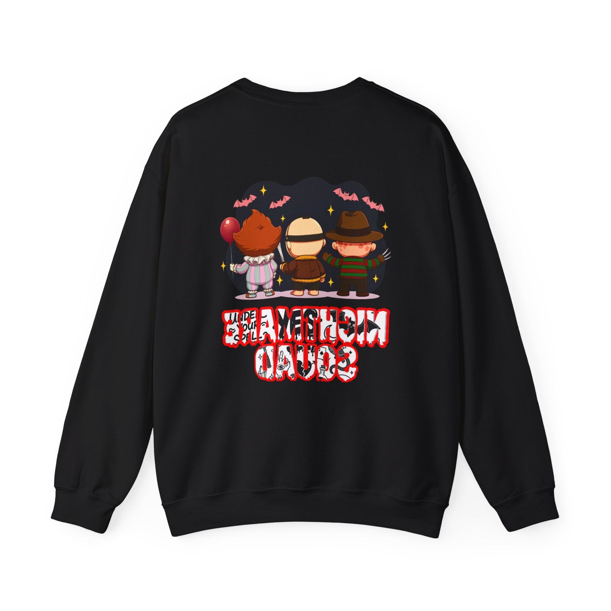 Nightmare Squad Halloween Sweatshirt | Funny Horror Characters Crewneck, Cozy Unisex Scary Movie Sweater Gift – Custom Sweatshirt by PixelCraft360, unique decoration for events and special gifts