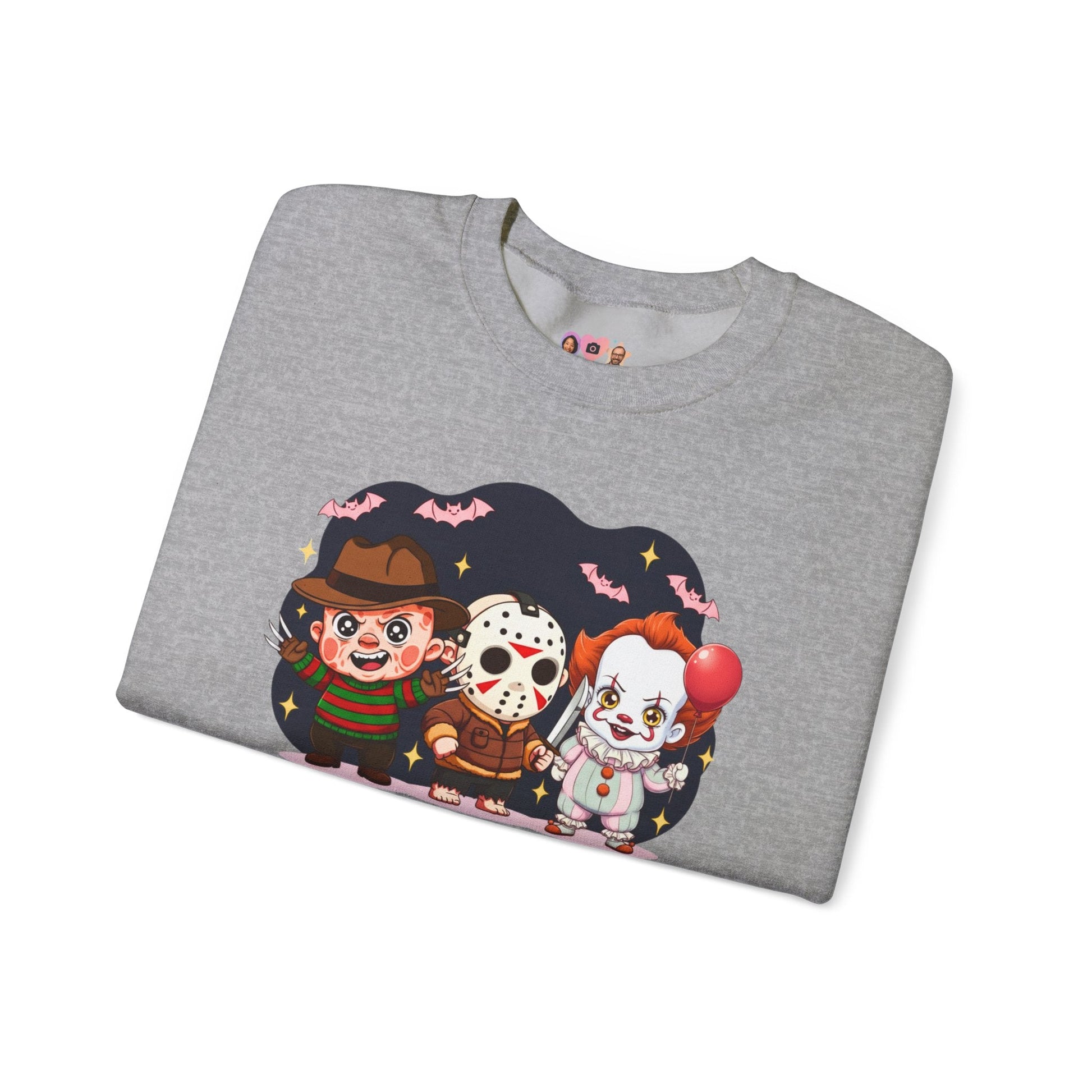 Nightmare Squad Halloween Sweatshirt | Funny Horror Characters Crewneck, Cozy Unisex Scary Movie Sweater Gift – Custom Sweatshirt by PixelCraft360, unique decoration for events and special gifts