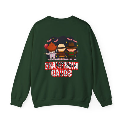 Nightmare Squad Halloween Sweatshirt | Funny Horror Characters Crewneck, Cozy Unisex Scary Movie Sweater Gift – Custom Sweatshirt by PixelCraft360, unique decoration for events and special gifts