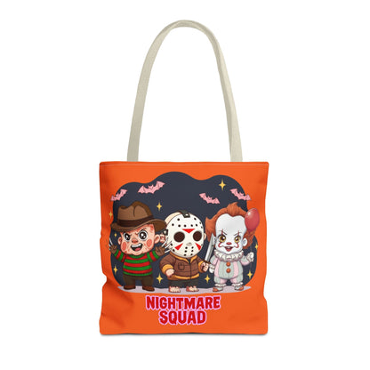 Nightmare Squad Halloween Tote Bag, Spooktacular Gift, Horror Movie Lovers, Trick or Treat, Party Favor – Custom Bags by PixelCraft360, unique decoration for events and special gifts