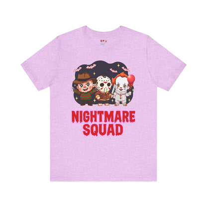 Nightmare Squad Spooky Trio Unisex T‑Shirt | Cute Halloween Graphic Tee | Soft Cotton Front & Back Print – Custom T-Shirt by PixelCraft360, unique decoration for events and special gifts