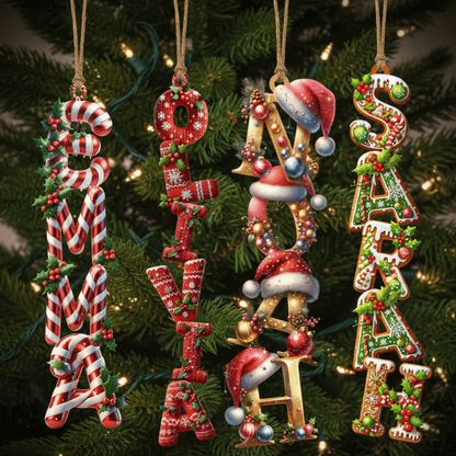 Personalized Christmas Name Ornaments – Wood or Acrylic – Custom Holiday Decorations – Custom Home Decor by PixelCraft360, unique decoration for events and special gifts