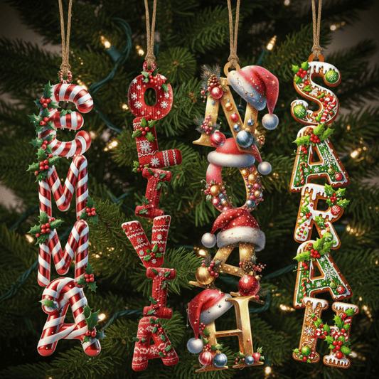 Personalized Christmas Name Ornaments – Wood or Acrylic – Custom Holiday Decorations – Custom Home Decor by PixelCraft360, unique decoration for events and special gifts