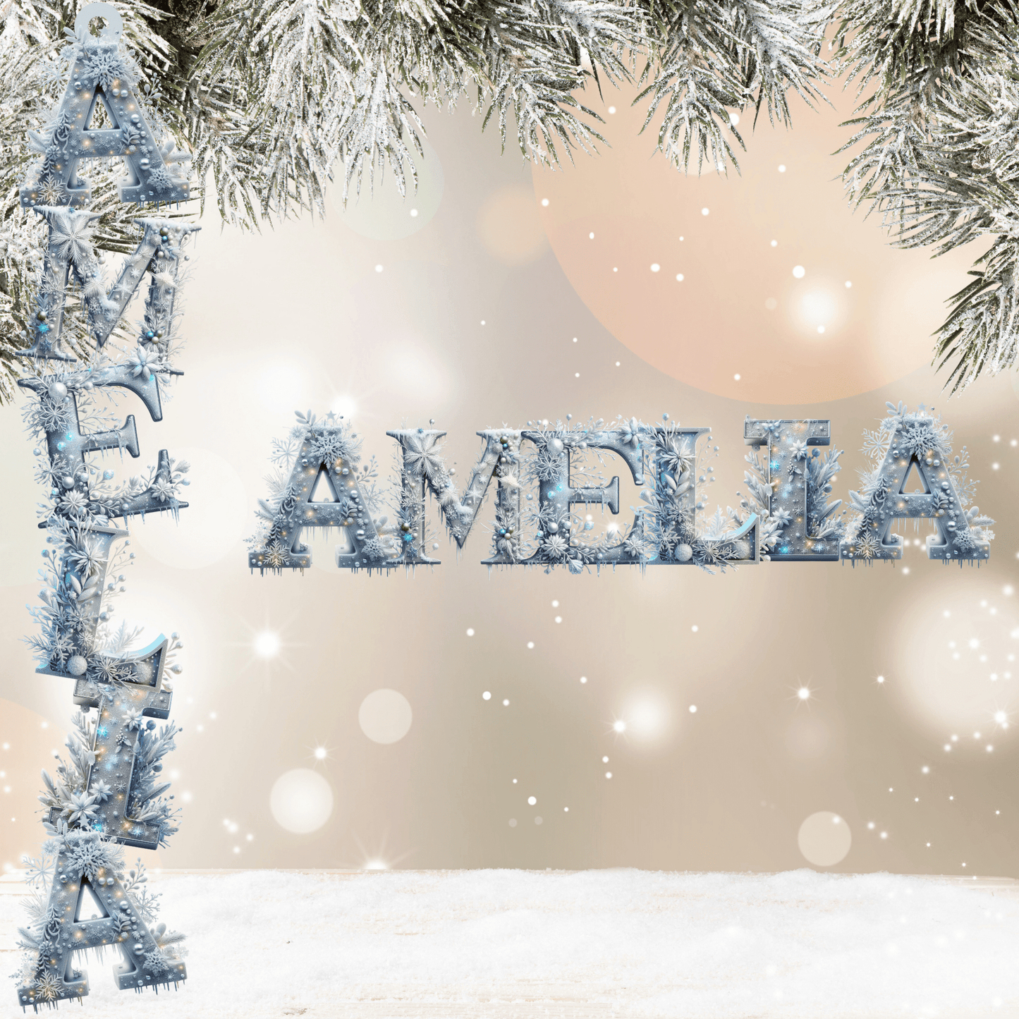 Personalized Christmas Name Ornaments – Wood or Acrylic – Custom Holiday Decorations – Custom Home Decor by PixelCraft360, unique decoration for events and special gifts