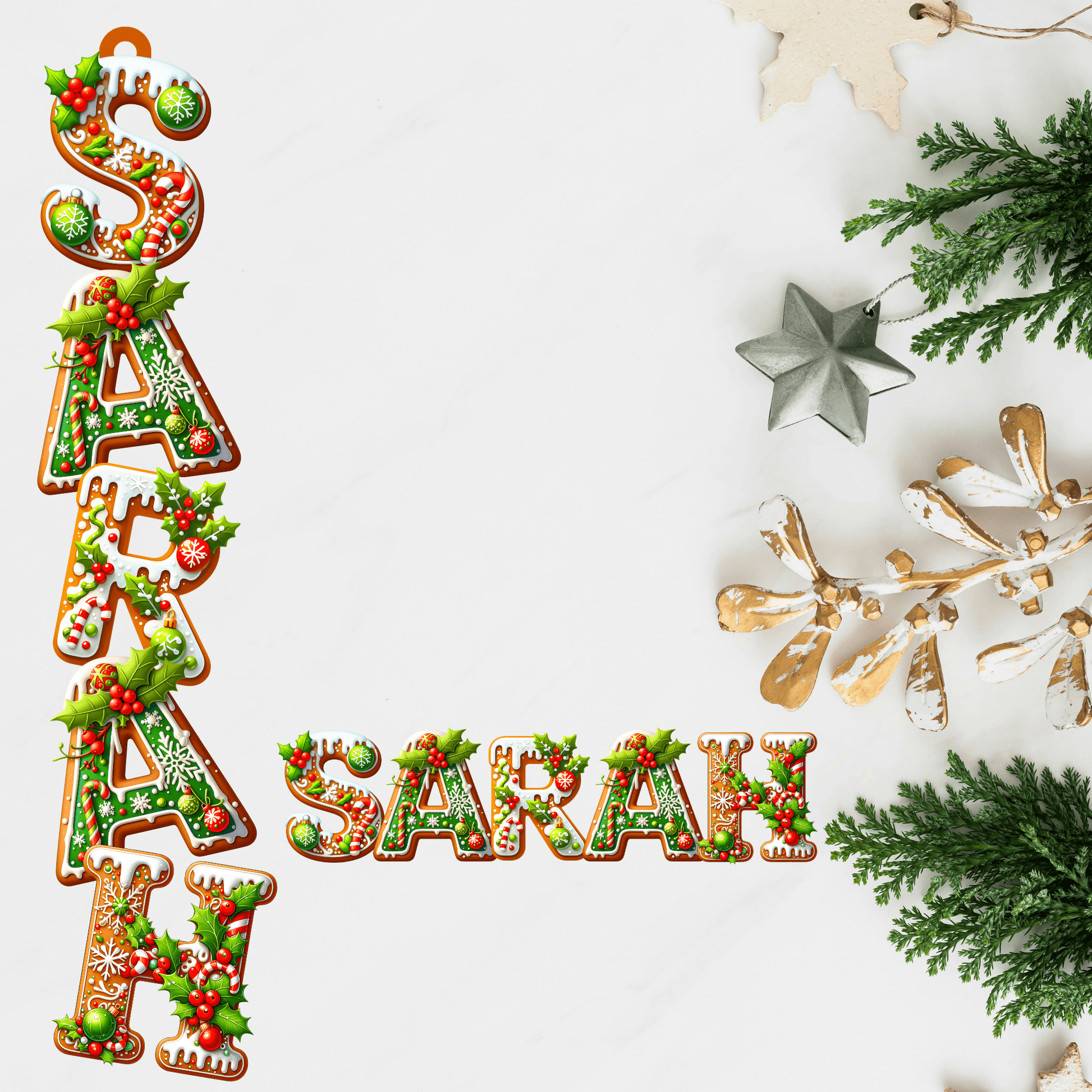 Personalized Christmas Name Ornaments – Wood or Acrylic – Custom Holiday Decorations – Custom Home Decor by PixelCraft360, unique decoration for events and special gifts
