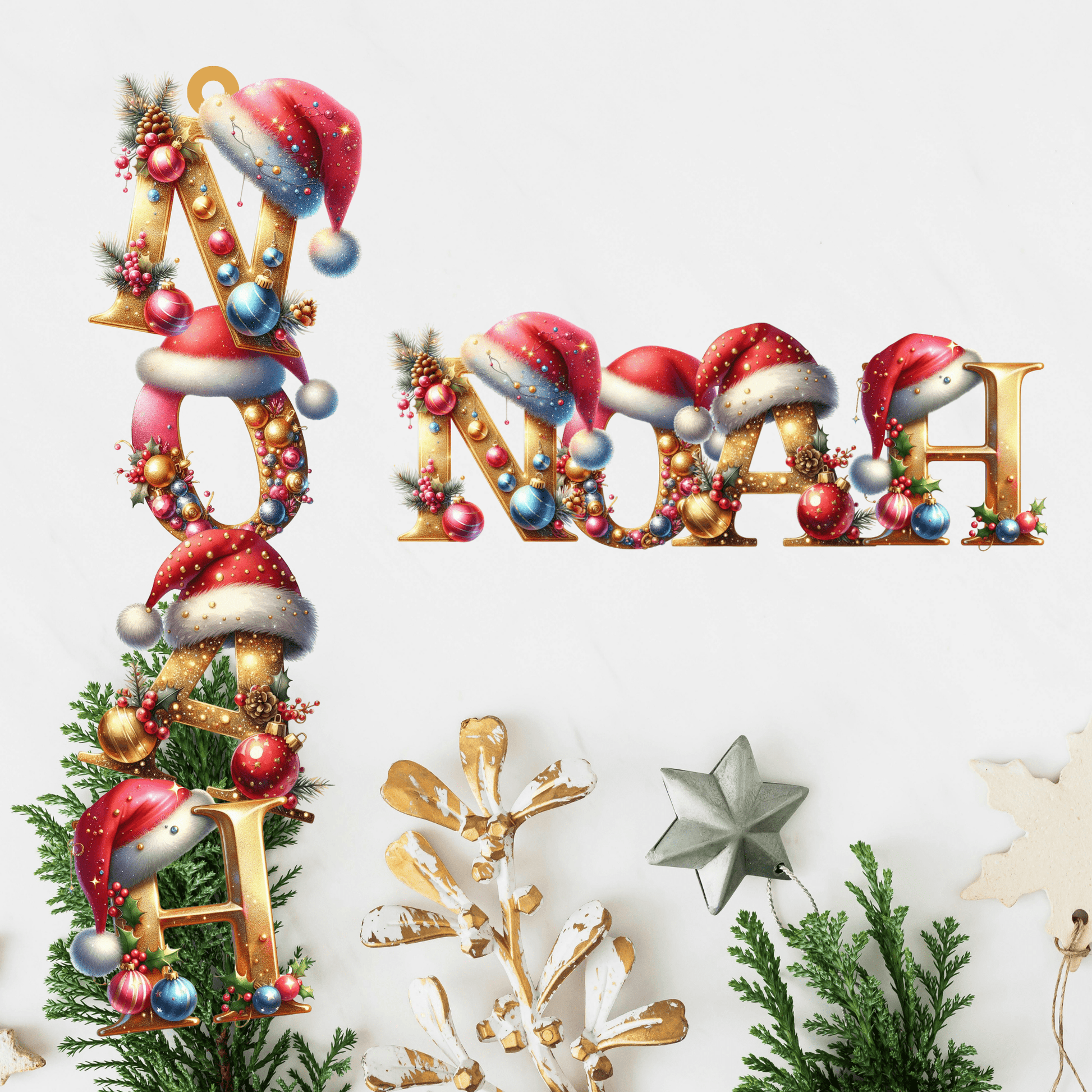 Personalized Christmas Name Ornaments – Wood or Acrylic – Custom Holiday Decorations – Custom Home Decor by PixelCraft360, unique decoration for events and special gifts