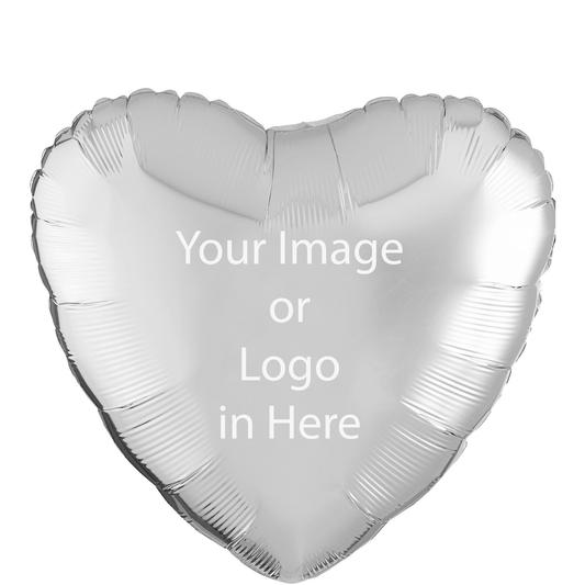 Personalized Heart Foil Balloons 17" - (Add Your Image & Message) – Custom Foil Balloon by PixelCraft360, unique decoration for events and special gifts