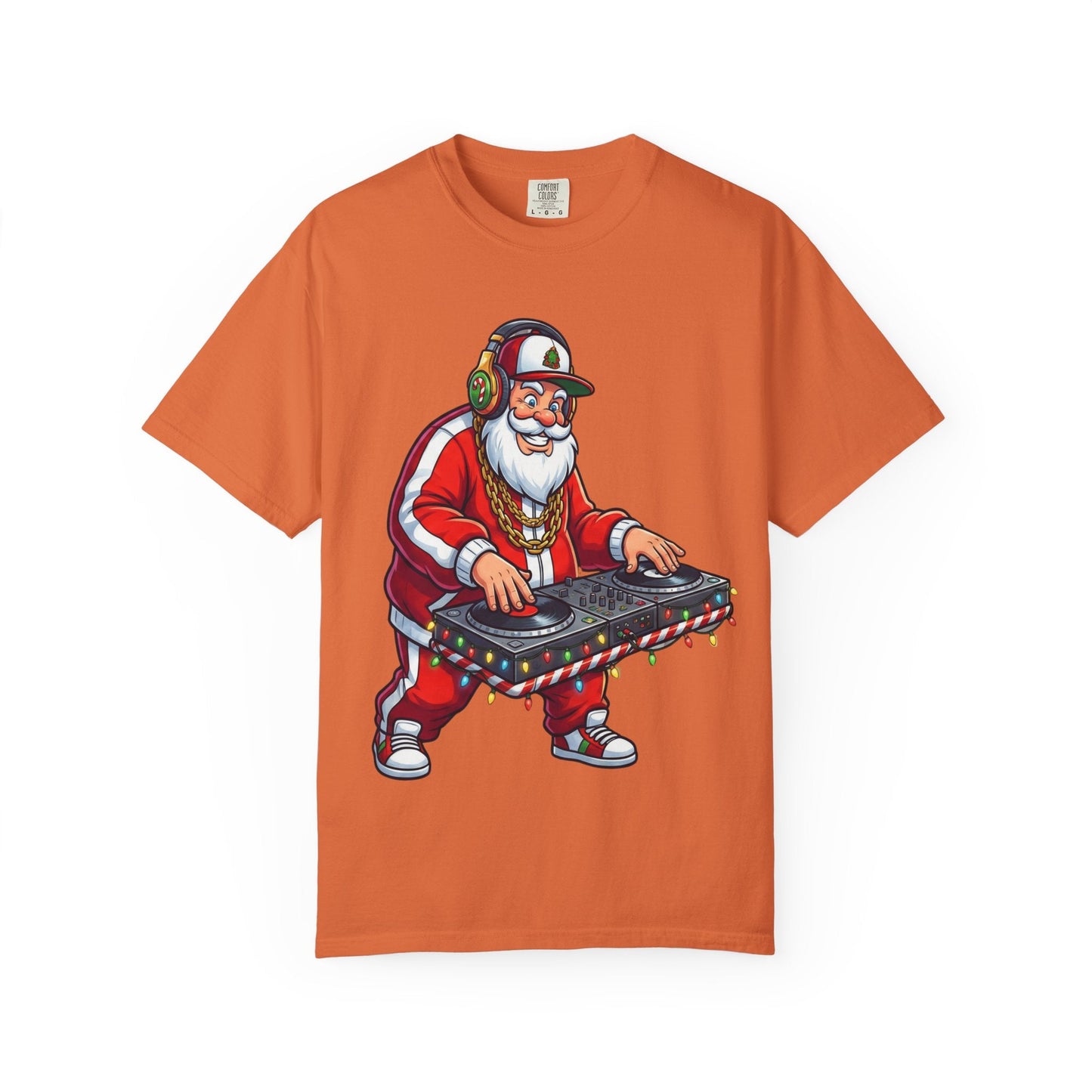 Santa Spins the Beats: Holiday Hip - Hop Remix, Urban Christmas VibesT-Shirt – Custom T-Shirt by PixelCraft360, unique decoration for events and special gifts