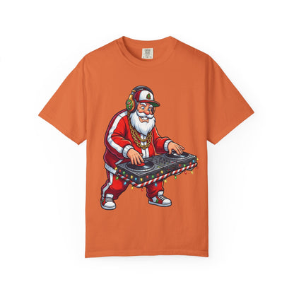 Santa Spins the Beats: Holiday Hip - Hop Remix, Urban Christmas VibesT-Shirt – Custom T-Shirt by PixelCraft360, unique decoration for events and special gifts