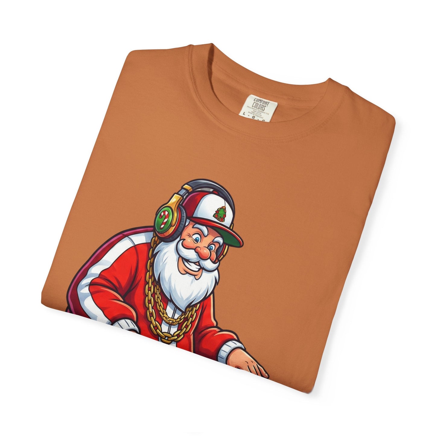 Santa Spins the Beats: Holiday Hip - Hop Remix, Urban Christmas VibesT-Shirt – Custom T-Shirt by PixelCraft360, unique decoration for events and special gifts