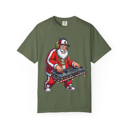 Santa Spins the Beats: Holiday Hip - Hop Remix, Urban Christmas VibesT-Shirt – Custom T-Shirt by PixelCraft360, unique decoration for events and special gifts