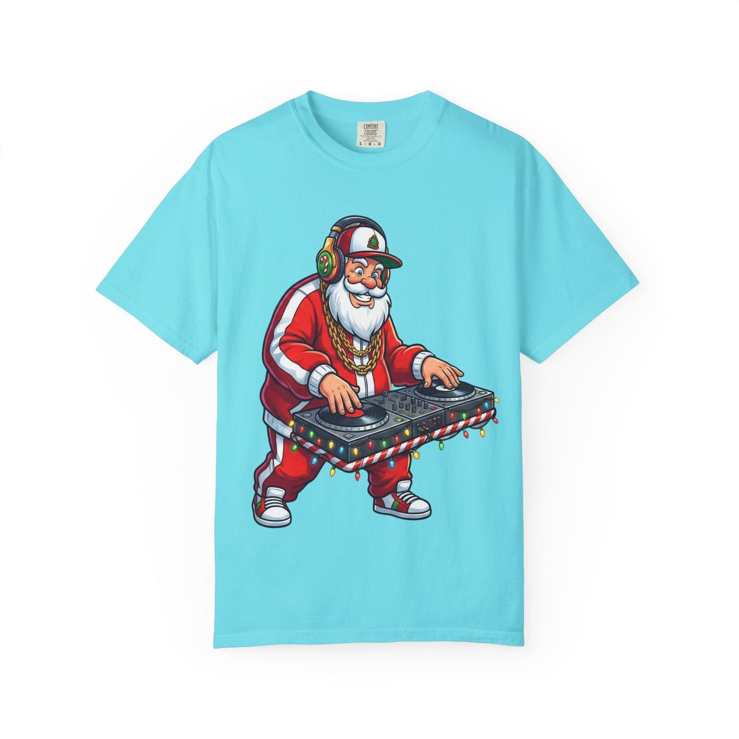 Santa Spins the Beats: Holiday Hip - Hop Remix, Urban Christmas VibesT-Shirt – Custom T-Shirt by PixelCraft360, unique decoration for events and special gifts