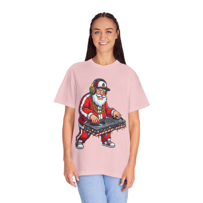 Santa Spins the Beats: Holiday Hip - Hop Remix, Urban Christmas VibesT-Shirt – Custom T-Shirt by PixelCraft360, unique decoration for events and special gifts