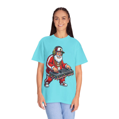 Santa Spins the Beats: Holiday Hip - Hop Remix, Urban Christmas VibesT-Shirt – Custom T-Shirt by PixelCraft360, unique decoration for events and special gifts