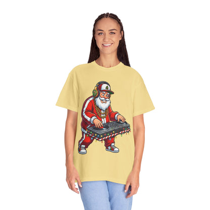Santa Spins the Beats: Holiday Hip - Hop Remix, Urban Christmas VibesT-Shirt – Custom T-Shirt by PixelCraft360, unique decoration for events and special gifts