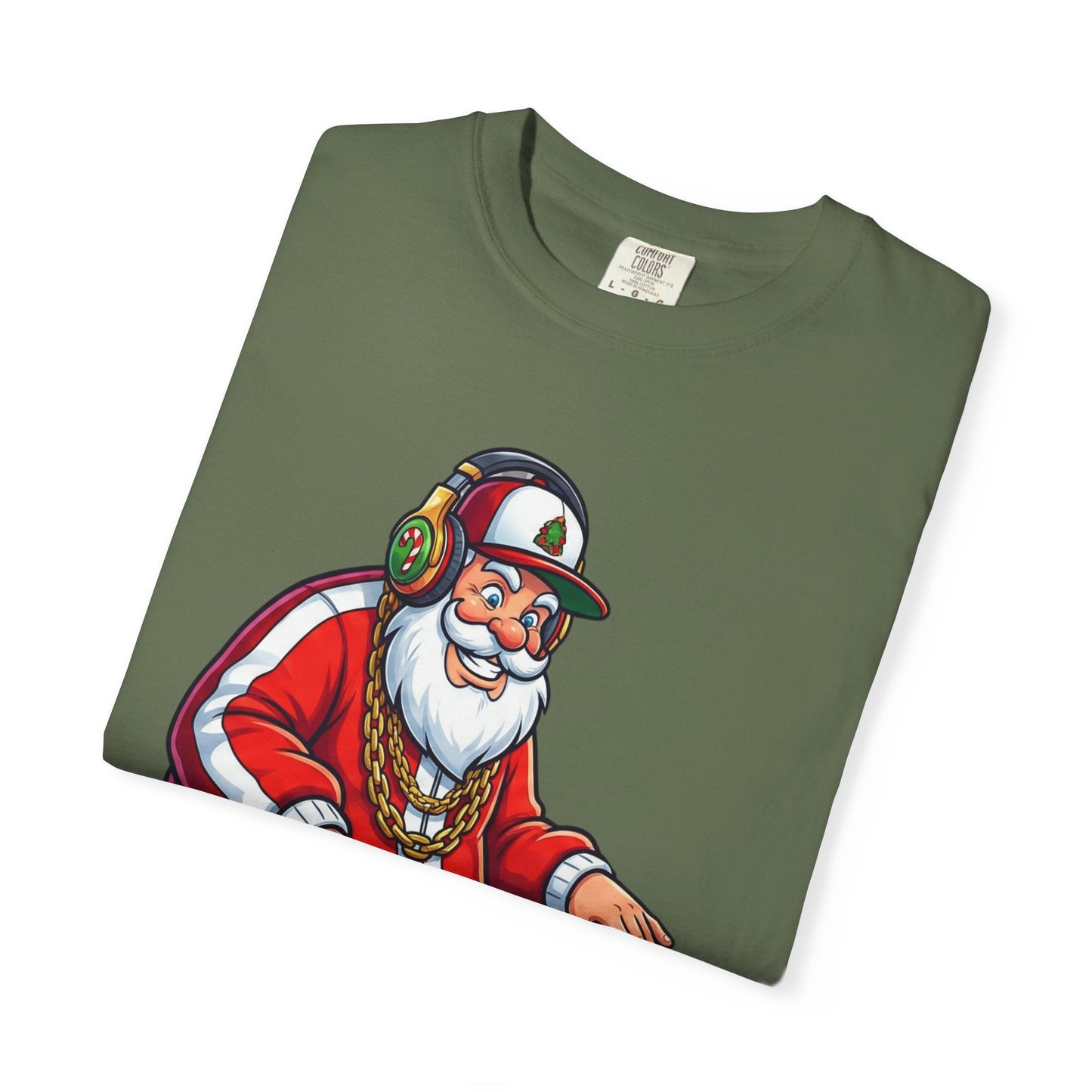 Santa Spins the Beats: Holiday Hip - Hop Remix, Urban Christmas VibesT-Shirt – Custom T-Shirt by PixelCraft360, unique decoration for events and special gifts