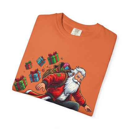 Santa's Radical Ride: Festive Street Style, Holiday Skateboard Adventure T-shirt – Custom T-Shirt by PixelCraft360, unique decoration for events and special gifts