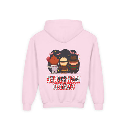 Spooky Kids’ Hoodie | Youth Heavy Blend™ Halloween Sweatshirt | Cozy Fleece, Front & Back Print, Trick - or - Treat Outfit, Horror Fan Gift – Custom Kids clothes by PixelCraft360, unique decoration for events and special gifts