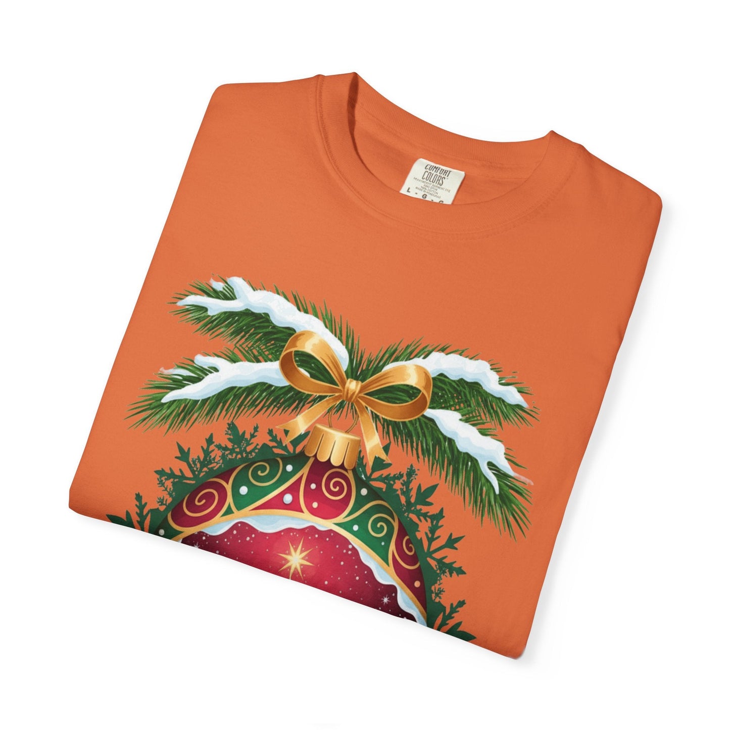 Winter's Enchantment: Festive Ornamental Landscape, Holiday Heirloom Artistry T-shirt – Custom T-Shirt by PixelCraft360, unique decoration for events and special gifts