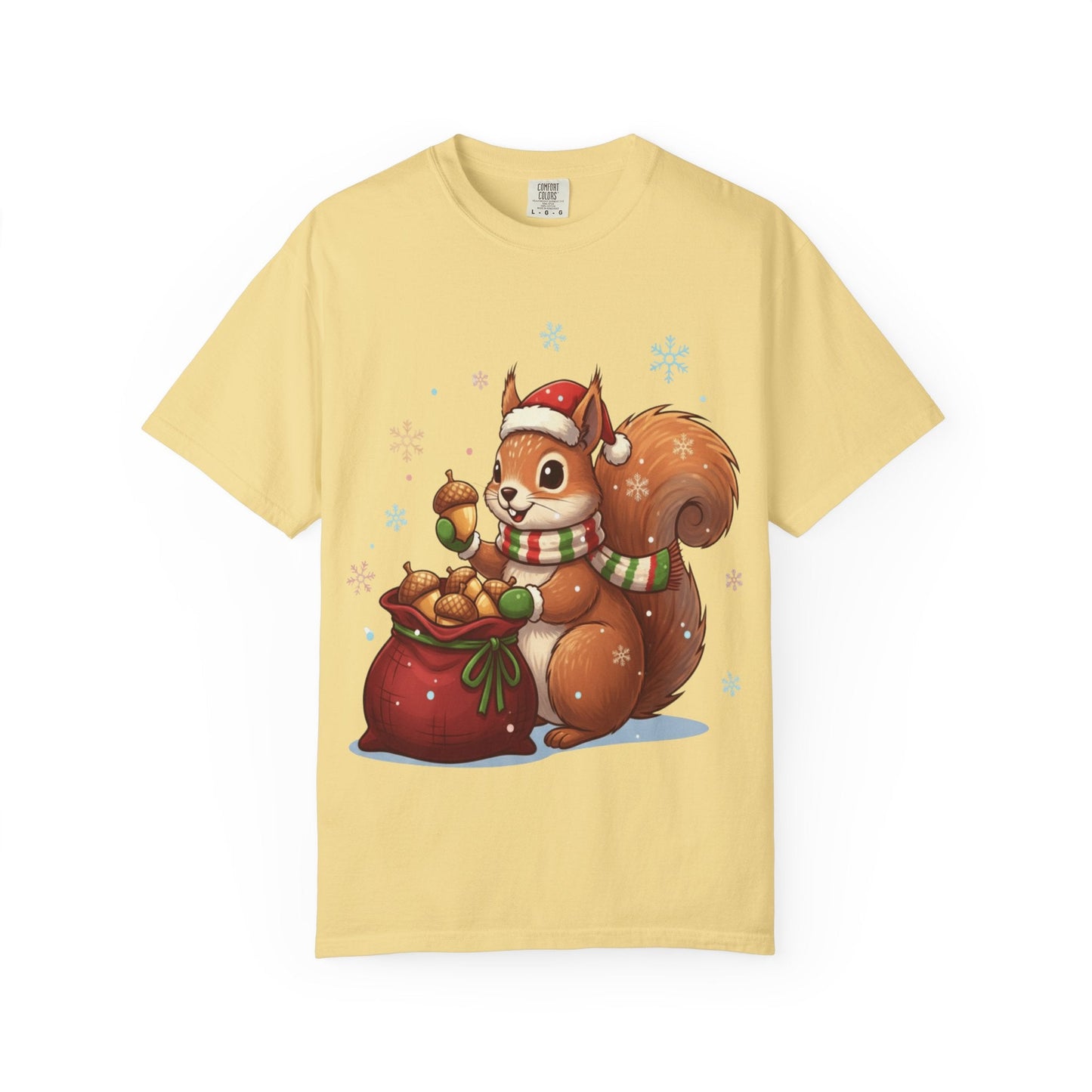 Winter's Whimsy: Festive Woodland Critter, Holiday Cartoon Digital Art T-shirt – Custom T-Shirt by PixelCraft360, unique decoration for events and special gifts