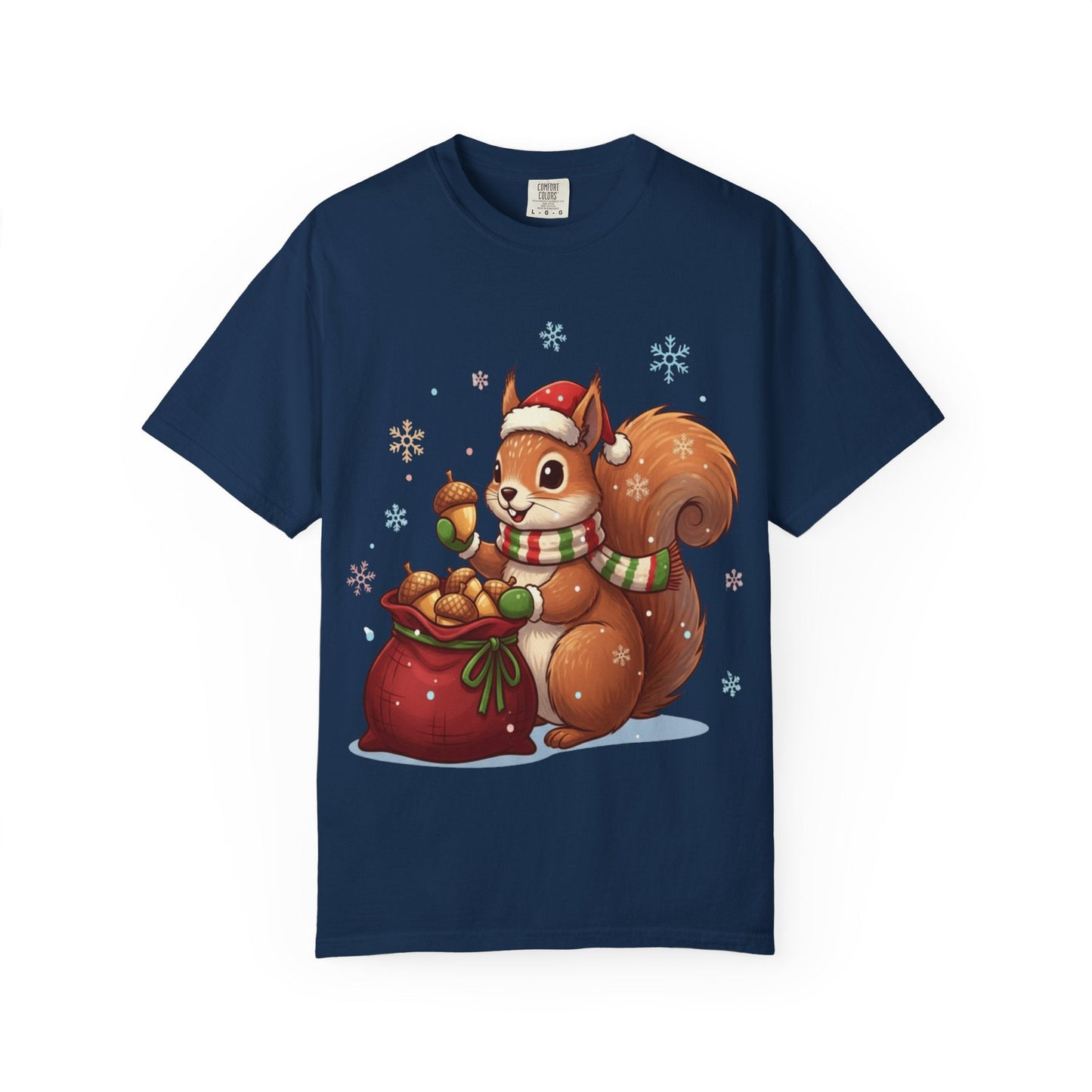 Winter's Whimsy: Festive Woodland Critter, Holiday Cartoon Digital Art T-shirt – Custom T-Shirt by PixelCraft360, unique decoration for events and special gifts