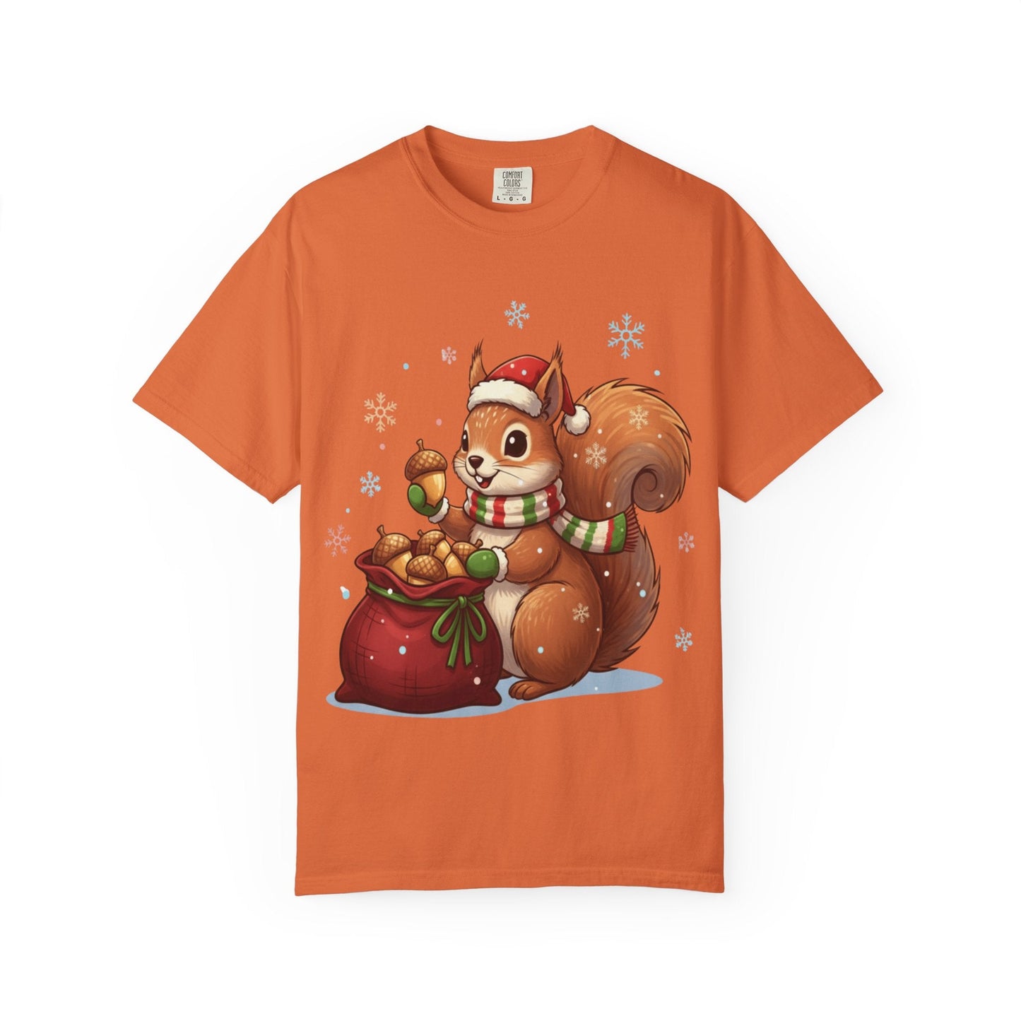 Winter's Whimsy: Festive Woodland Critter, Holiday Cartoon Digital Art T-shirt – Custom T-Shirt by PixelCraft360, unique decoration for events and special gifts