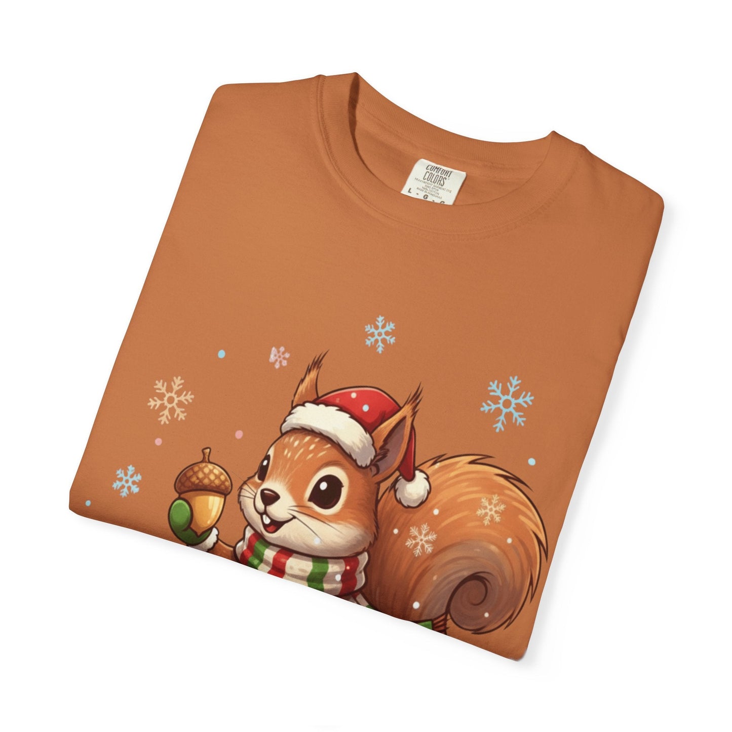 Winter's Whimsy: Festive Woodland Critter, Holiday Cartoon Digital Art T-shirt – Custom T-Shirt by PixelCraft360, unique decoration for events and special gifts