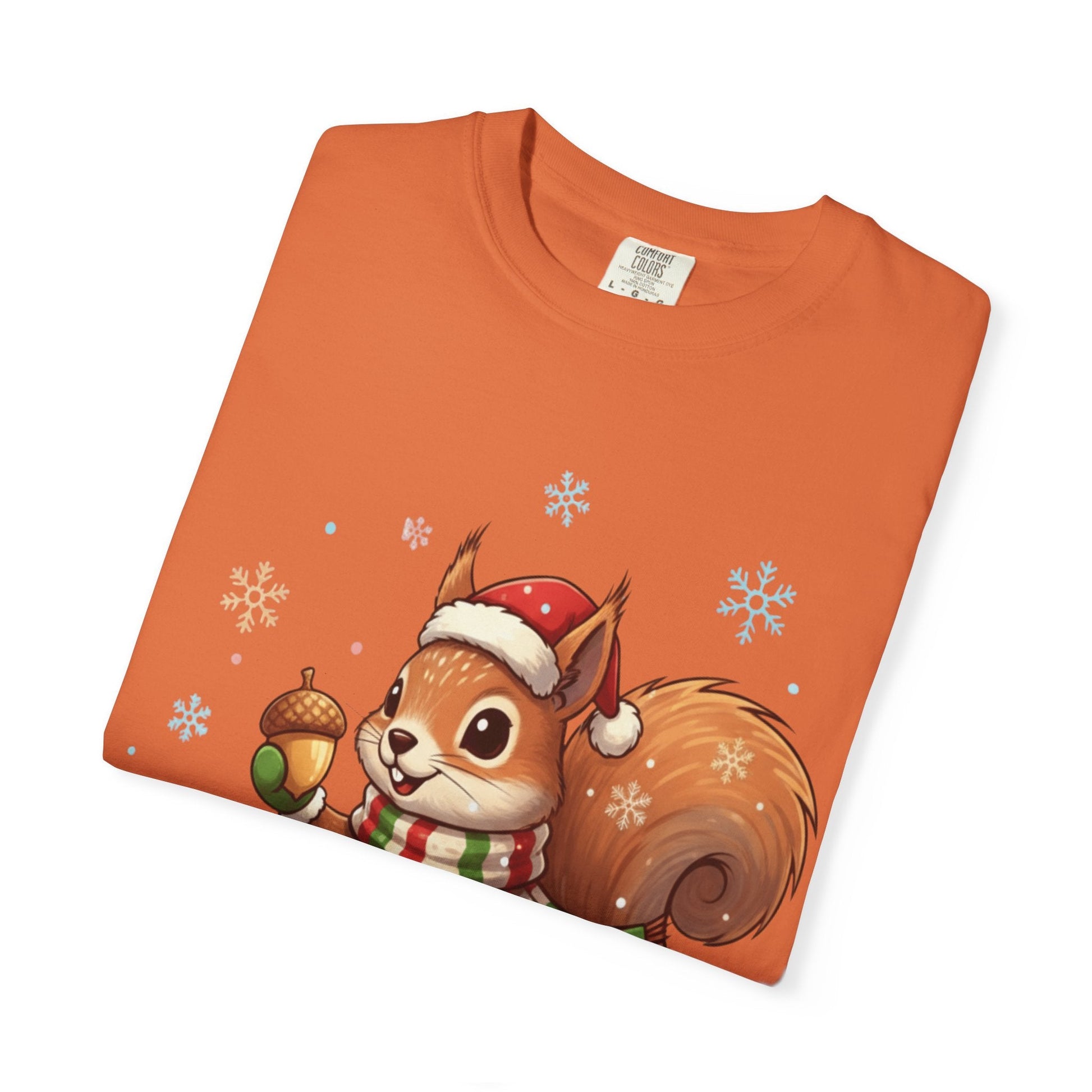 Winter's Whimsy: Festive Woodland Critter, Holiday Cartoon Digital Art T-shirt – Custom T-Shirt by PixelCraft360, unique decoration for events and special gifts